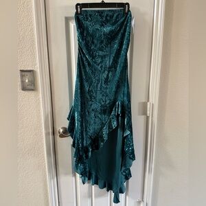 Silence + Noise Teal Velvet Dress